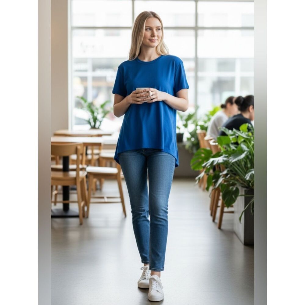 CRZ YOGA Royal Blue Short Sleeve Women's Tee